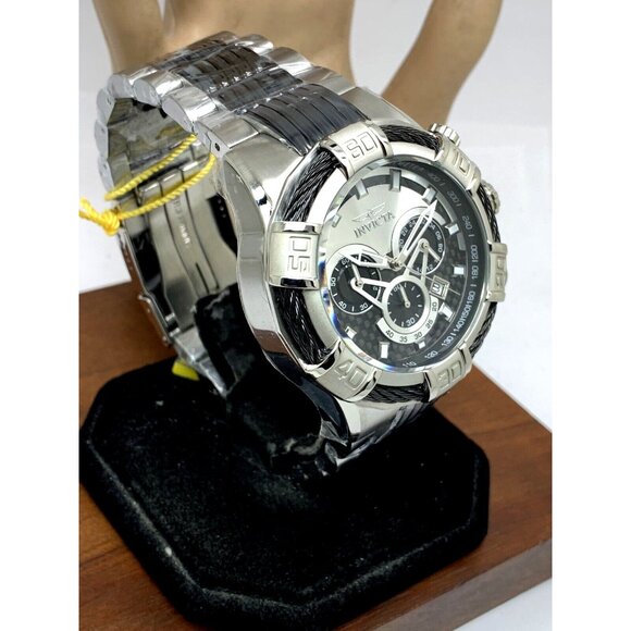 Invicta Men's Watch 29569 Bolt Quartz Chronograph Silver Black Stainless Steel - Picture 12 of 12